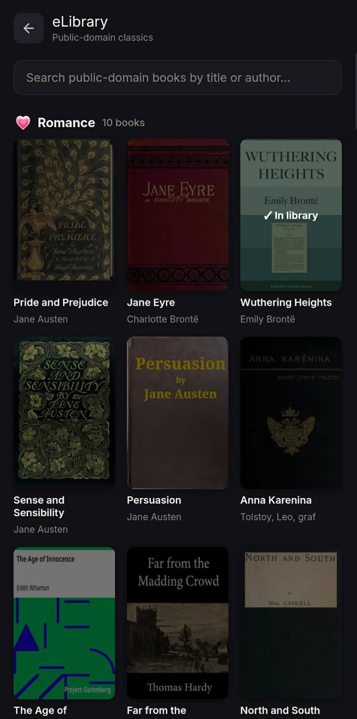 BookHive eLibrary Romance catalog